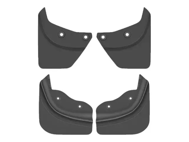 Four black mud flaps for the front and rear wheel arches