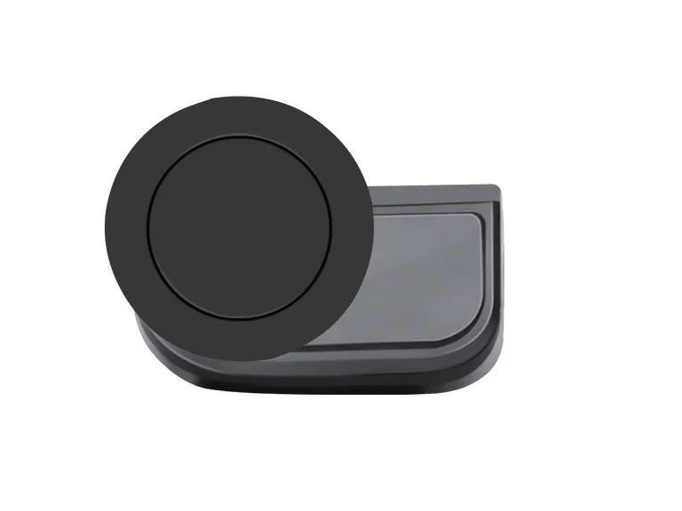 Black and gray magnetic car phone holder on a white background