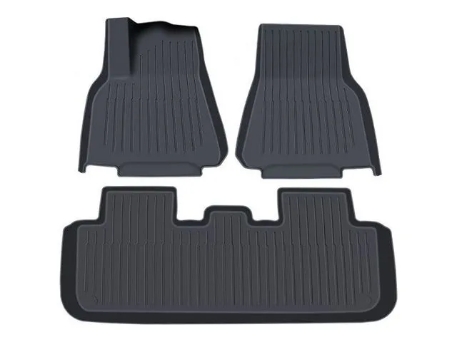 Three-piece TPE floor mat set with two front mats and one rear mat